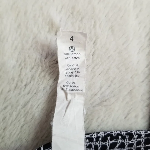 LULULEMON Wunder Under Pant III Fall Net White Black Size 4 - Picture 9 of 16